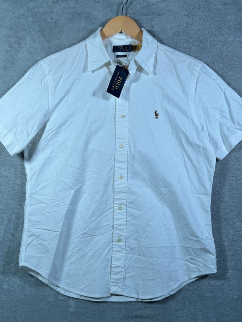 Polo Ralph Lauren Shirt Mens M White Classic Fit Short Sleeve Oxford $120